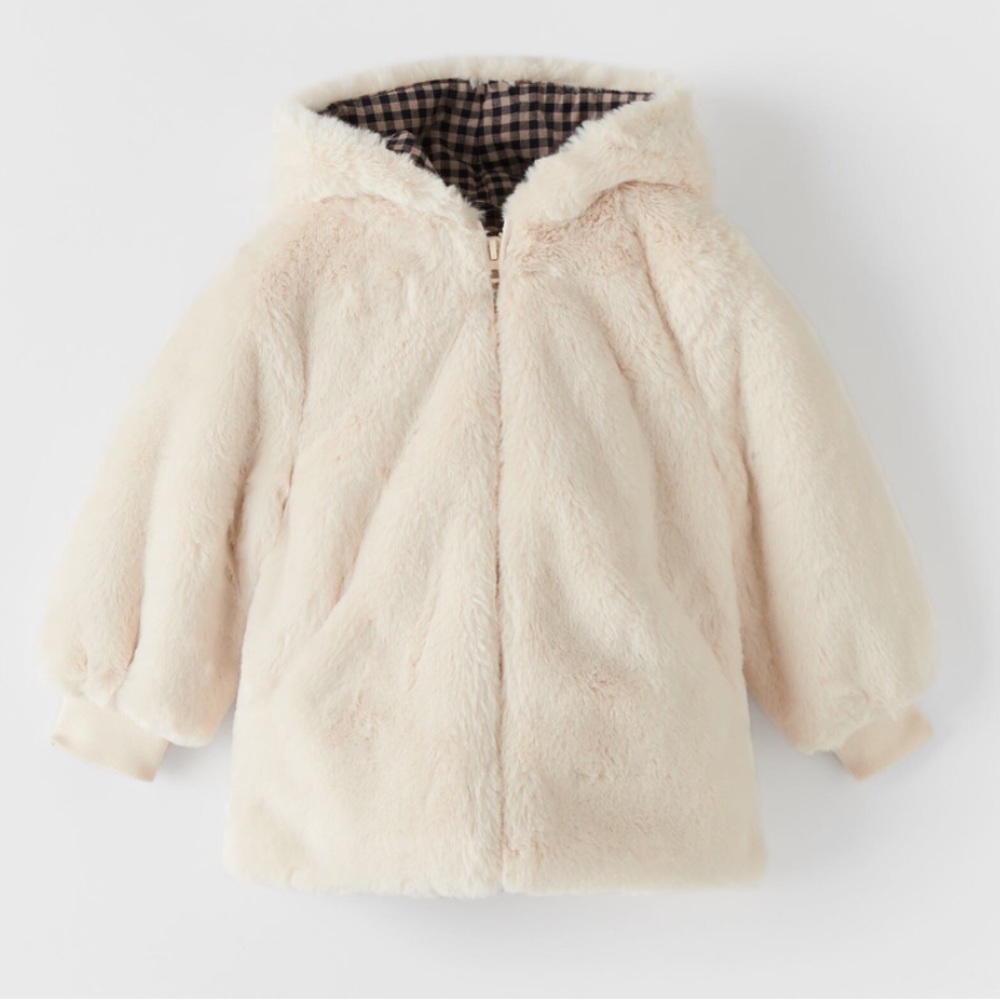 Zara Fur Jacket EUC 12-18mos